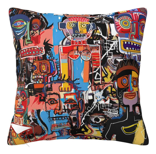 And Michel Artist Basquiat Funda Almohada Cuadrada Cara