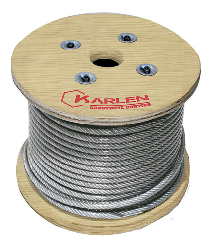 Alambre Galvanizado Cable Acero 7x19 80m 3/8puLG Karlen