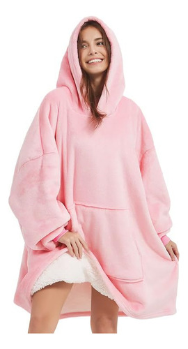 Sudadera Cobija Con Capucha Oversize, Cobija Con Mangas
