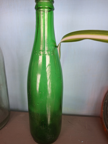 Antigua Botella Chica De Salus Color Verde ( Rara )