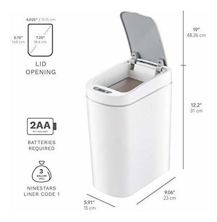 Papelera Con Sensor De Movimiento Ninestars Amz-7-2, 1.9 Gal