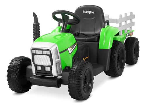 Tractor P/niños, Neumáticos Eva; 35 W, 12 V; Kidzone, Verde