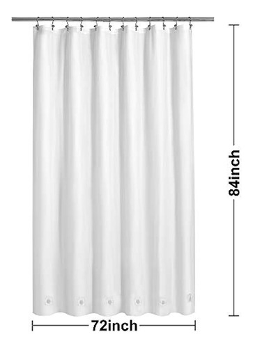 Cortina De Ducha Barossa Design Liso Blanco