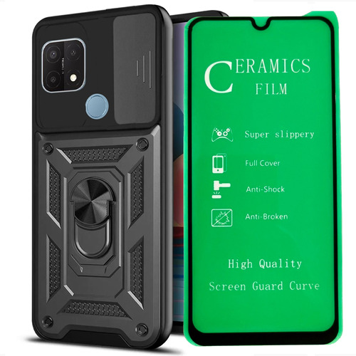 Funda Estuche Antichoque Reforzado + Vidrio Cerámico Oppo