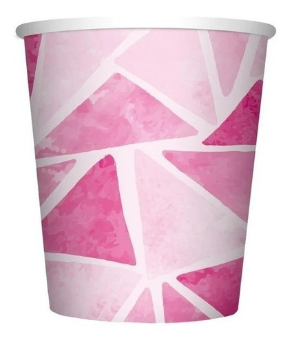 Vaso 9oz Triangulos Rosados X8 Sempertex