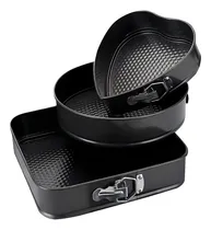 Comprar Set 3 Asaderas Moldes Desmontables Cuadrada Redonda Corazón