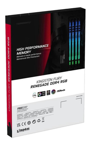 Memória Gamer Fury Renegade Rgb 32gb Ddr4 Cl16 Dimm Kingston