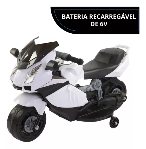 Mini Moto A Bateria Para Crianças Motinha Elétrica Infantil Cor Branca