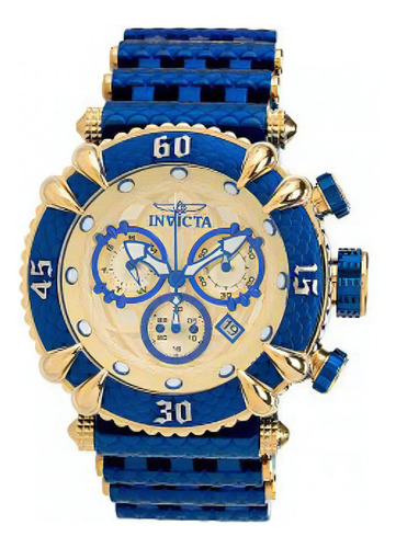 Reloj Invicta Hombres Subaqua 37562 100% Original Color de la correa Azul Color del bisel Azul Color del fondo Dorado