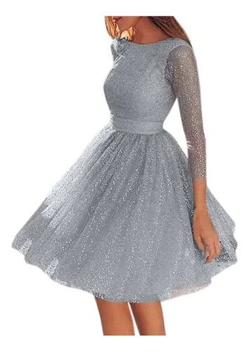 Vestido Gris Casual Pegado MercadoLibre