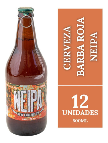 Imagen 1 de 10 de Cerveza Barba Roja Neipa Pack X 12 X 500ml. Artesanal