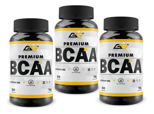 3 Unidades Bcaa 360 Cápsulas Total - Gs Nutrition