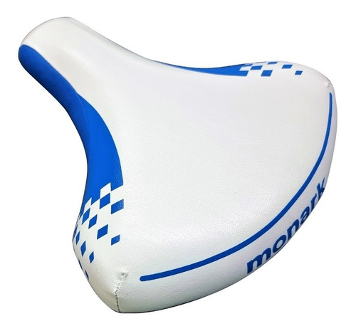 Assento Branco Com Azul Para Monark Barra Circular Sport 87