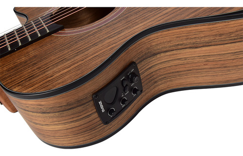 Guitarra Electroacústica Svenz C/ Funda Afinador Dos Colores Color Walnut Material Del Diapasón Ébano Orientación De La Mano Diestro