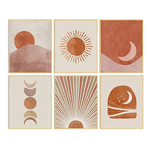 Boho Wall Decor Art Prints-minimalista Mid Century Mode...