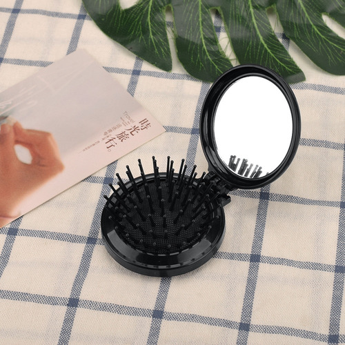Mini Bolsillo Peine De Pelo Con Espejo Plegable Cepillo De V