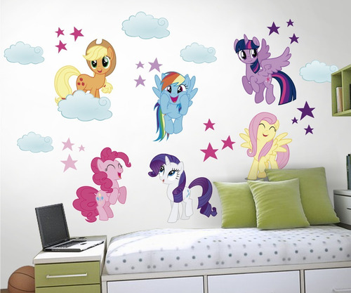Mi Pequeño Pony Pared Adhesivo Calcomanía Mural De Vinilo De Impresión Cartel Niño Decoración Infantil Hazlo tú mismo
