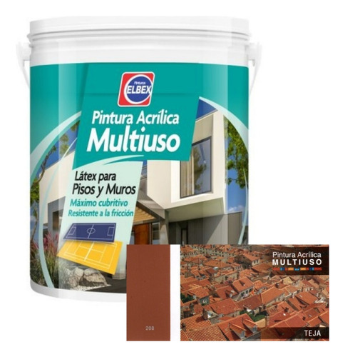 Pintura Pisos - Multiuso Elbex 1lt Teja