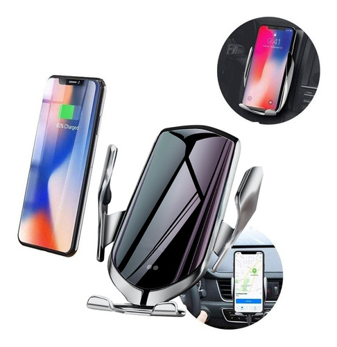 Imagem 2 de 6 de Carregador Veicular Indução Qi Sem Fio Suporte Samsung S9 S8