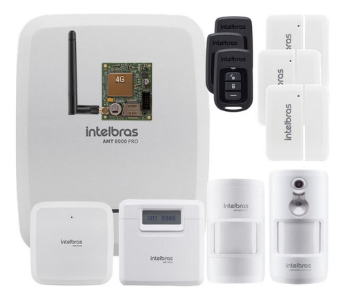 Kit Alarme Wifi Amt8000 Pro Net 4g Sensor C Camera Intelbras