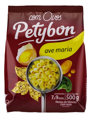 Macarrão de Sêmola com Ovos Ave Maria Petybon Pacote 500g