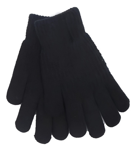 Guantes Tejido Grueso, Color Negro - George Negro Lisa
