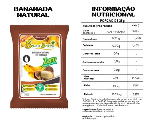 Doce de banana açaí em sacola 25 g