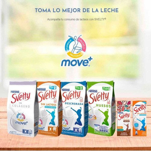 Imagen 2 de 4 de Leche En Polvo Svelty Huesos Calcilock 800g X2 Bolsas