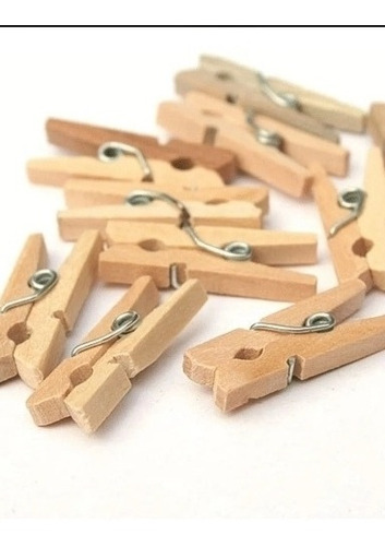 Broches De Madera Natural X 50 Unidades 3,5cm