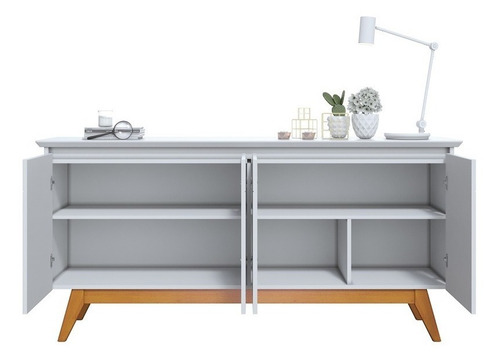 Buffet Aparador De Sala Jantar Classic 4 Portas - Branco