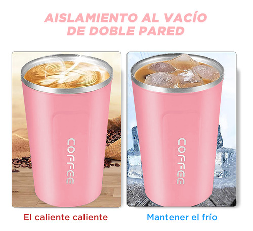 Termo Para Cafe Vaso Térmico Portátil 380ml Acero Inoxidable