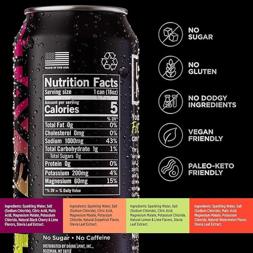 Drink Lmnt- Lmnt Agua Con Electrolitos Con Gas