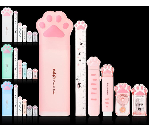 ~? Meanplan 24 Pcs Cat Paw Stationery Set Incluye Lindo Saca