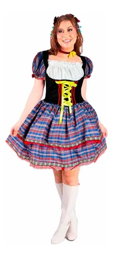 Vestido para festa junina plus best sale size