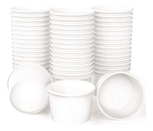 Vaso Nevero Para Helado 6 Oz Caña De Azúcar 50 Piezas Color Blanco