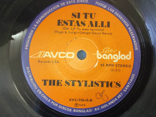 Vinilo Single The Stylistics -- Fin De Semana ( A49