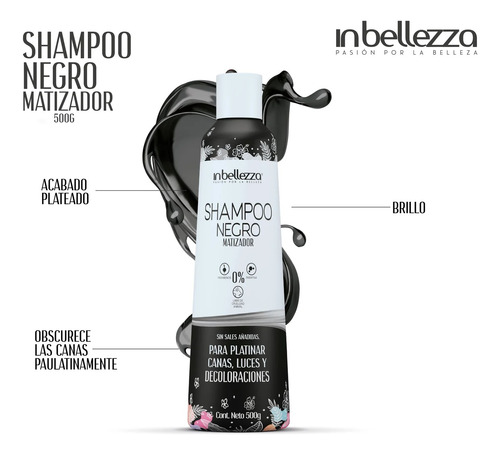 Shampoo Matizador Negro In Bellezza 500g