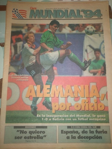 Diario Clarin Mundial 94 18 6 1994 