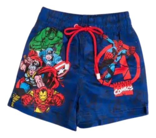 Malla Niño Short De Baño Spiderman Avengers Premium Marvel