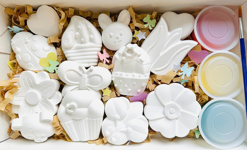 Box De Arte Infantil 60 Figuras Yeso Ceramico