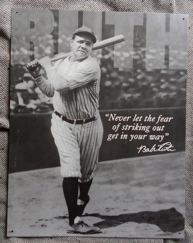 Cartel De Latón Del Hof Babe Ruth