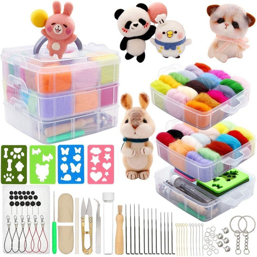 Gift 36 Colors Wool Felt Needle Kit For Crafts