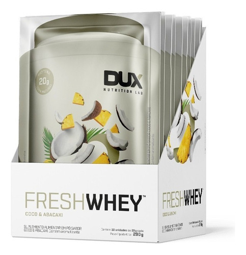 Fresh Whey 3w - Sachês Uni De 29g - Proteínas Naturais - Dux Sabor Abacaxi E Coco