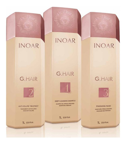 Inoar Kit Keratina G-hair 1lt Original | Los 3 Pasos