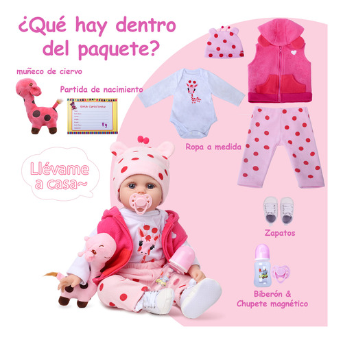 55cm Muñeca De Bebé Reborn Bebé Niña De Silicona Y Algodón