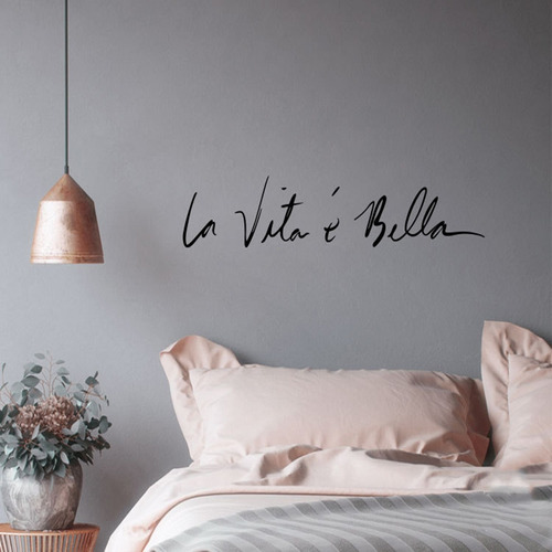 Vinil Decorativo Para Pared La Vida Es Bella 55x11 Cm