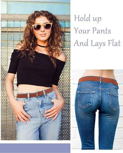 4 Pieces Women's Invisible Belt With Flat Buckle Loop Belt