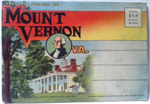 Cuaderno De Postales Vintage Años 40 Mount Vernon Coloreado