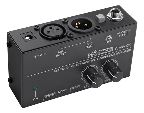 Amplificador De Auriculares Ma400 Micrófono Xlr Y Señ...