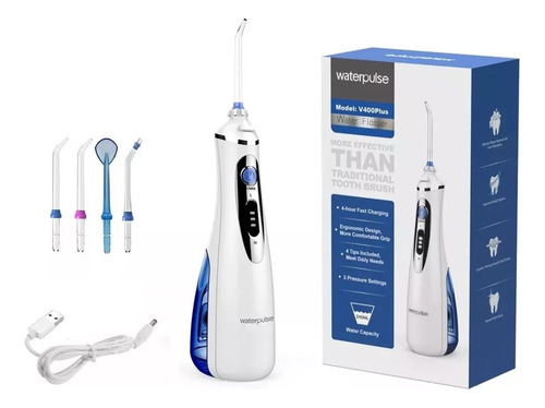 Higiene Irrigador Bucal Portátil Waterpulse 240ml V400plus